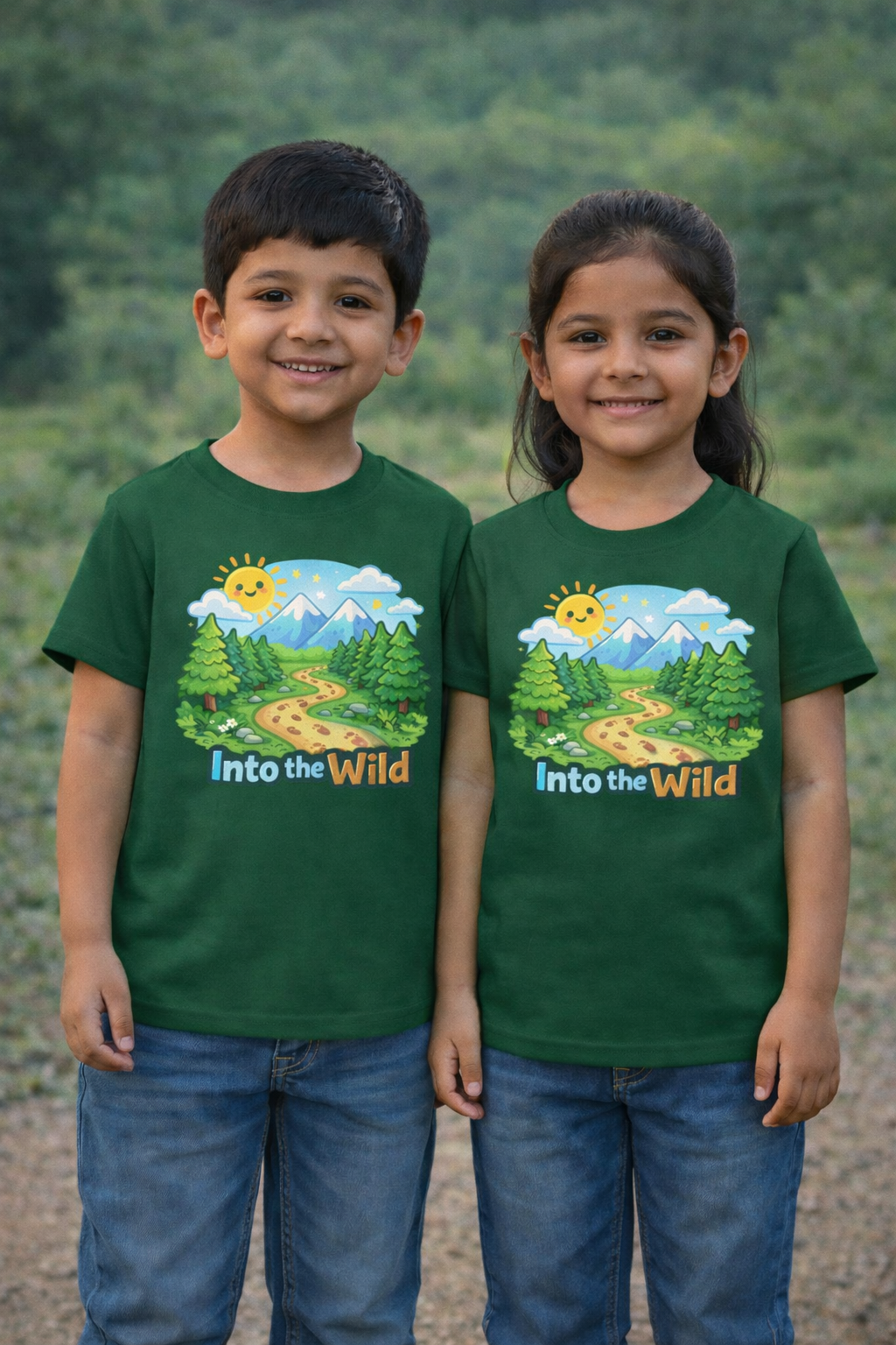 Into The Wild Kids Travel T Shirt Adventure Hiking Camping Camper Van Beach Cruise Vacation Road Trip Wildlife Safari Wanderlust Explorer Nature Lover Mountain Outdoor Adventure Travel Vacation Camping Campfire Graphic Quote T shirt