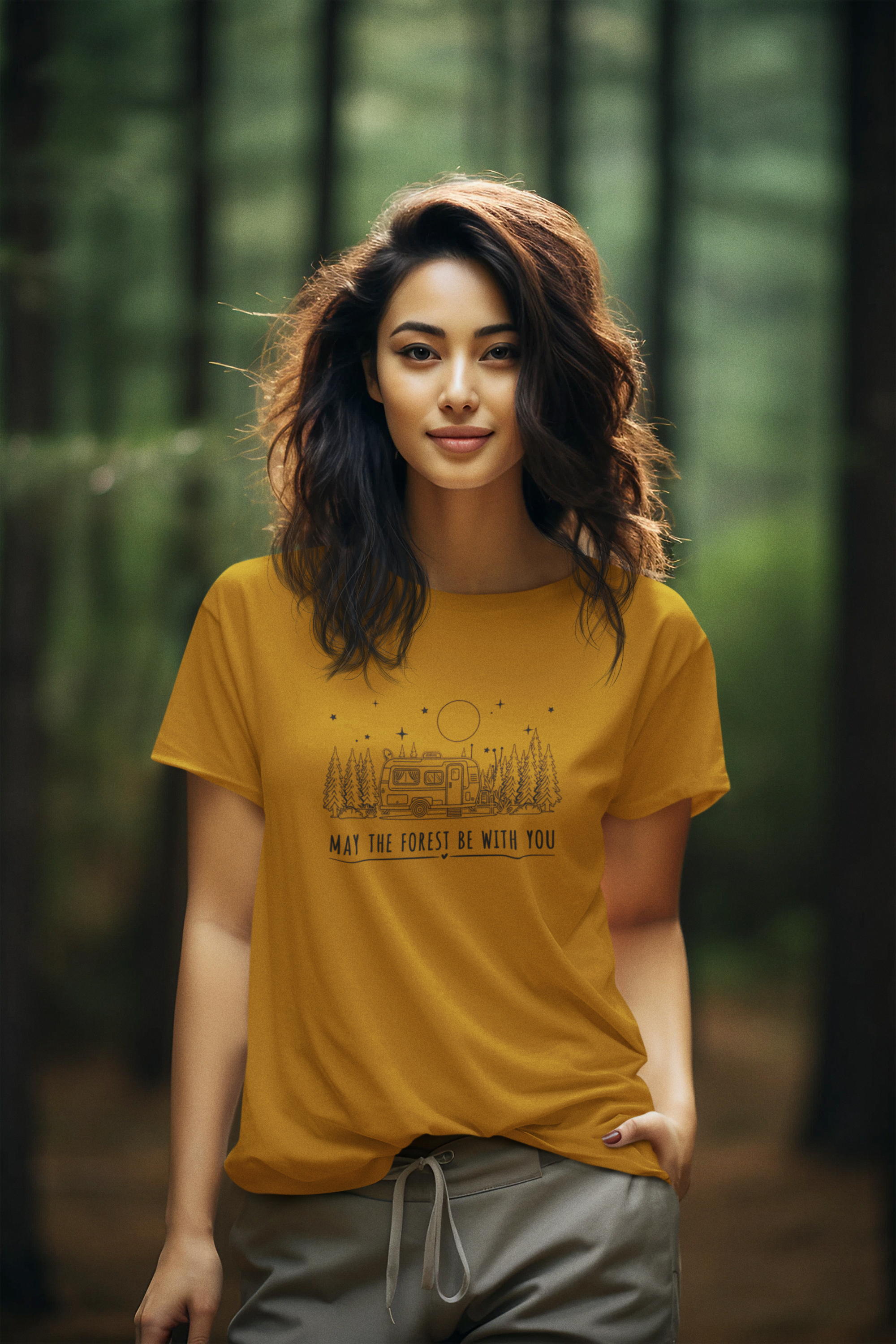 Unisex May the forest be with you Traveler Cotton T-Shirt