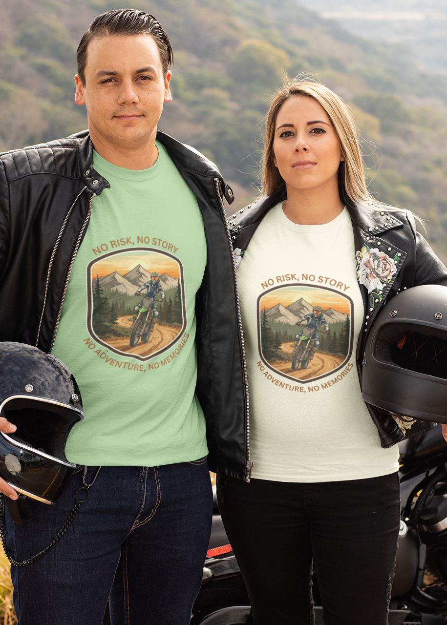 Unisex No Risk No Memories Bikers Cotton T-Shirt