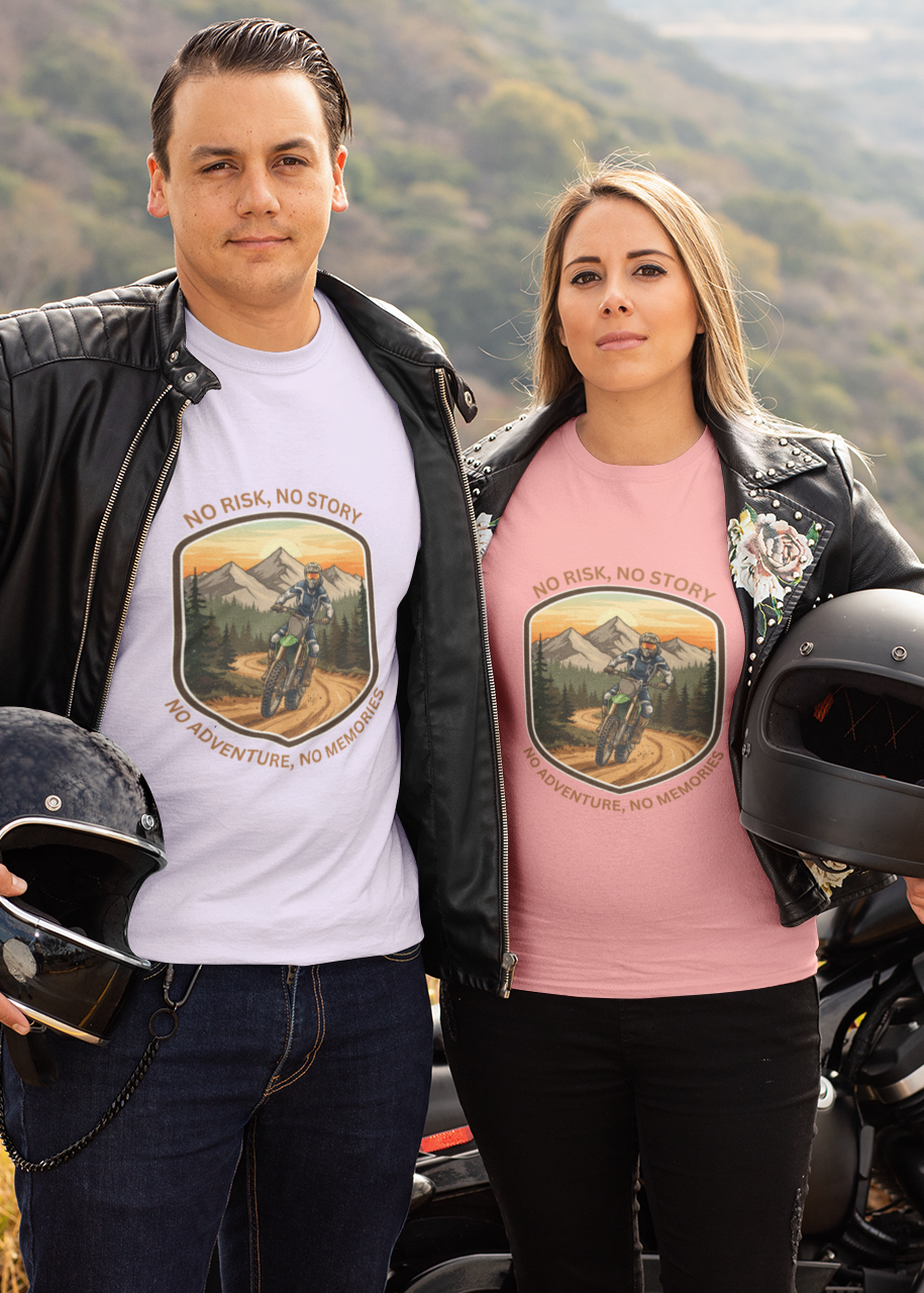 Unisex No Risk No Memories Bikers Cotton T-Shirt