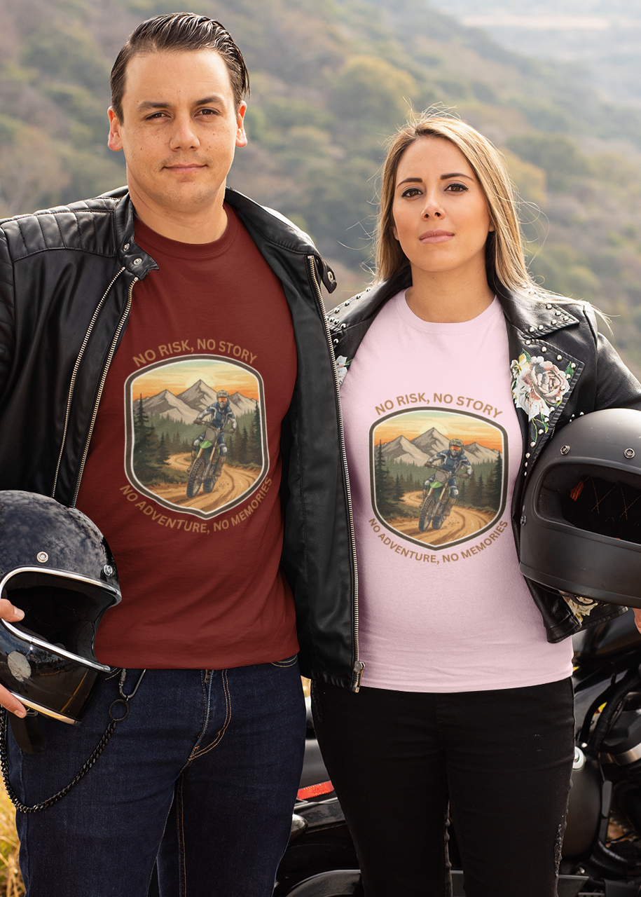 Unisex No Risk No Memories Bikers Cotton T-Shirt