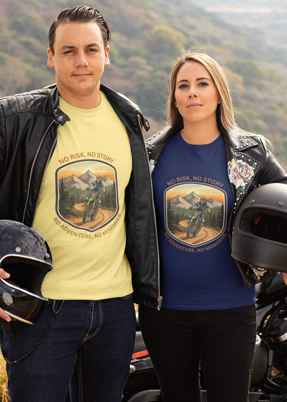 Unisex No Risk No Memories Bikers Cotton T-Shirt