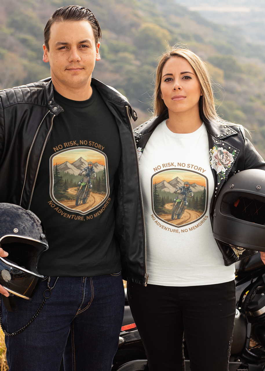 Unisex No Risk No Memories Bikers Cotton T-Shirt