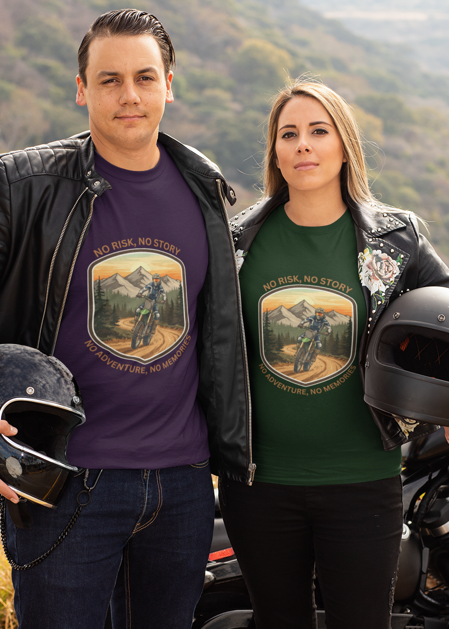 Unisex No Risk No Memories Bikers Cotton T-Shirt