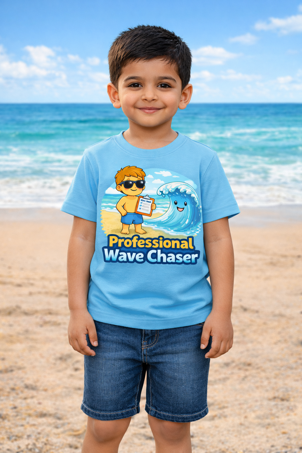 Professional Wave Chaser - Boy Kids Beach Travel T Shirt Adventure Hiking Camping Camper Van Beach Cruise Vacation Road Trip Wildlife Safari Wanderlust Explorer Nature Lover Mountain Outdoor Adventure Travel Vacation Camping Campfire Graphic Quote T shirt