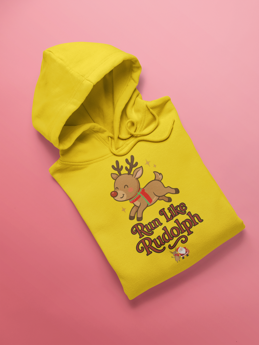 Unisex Kids Hoodie Run Like Rudolph Yellow Adventure Hiking Camping Camper Van Beach Cruise Vacation Road Trip Wildlife Safari Wanderlust Explorer Nature Lover Mountain Outdoor Adventure Travel Vacation Camping Campfire Graphic Quote T shirt