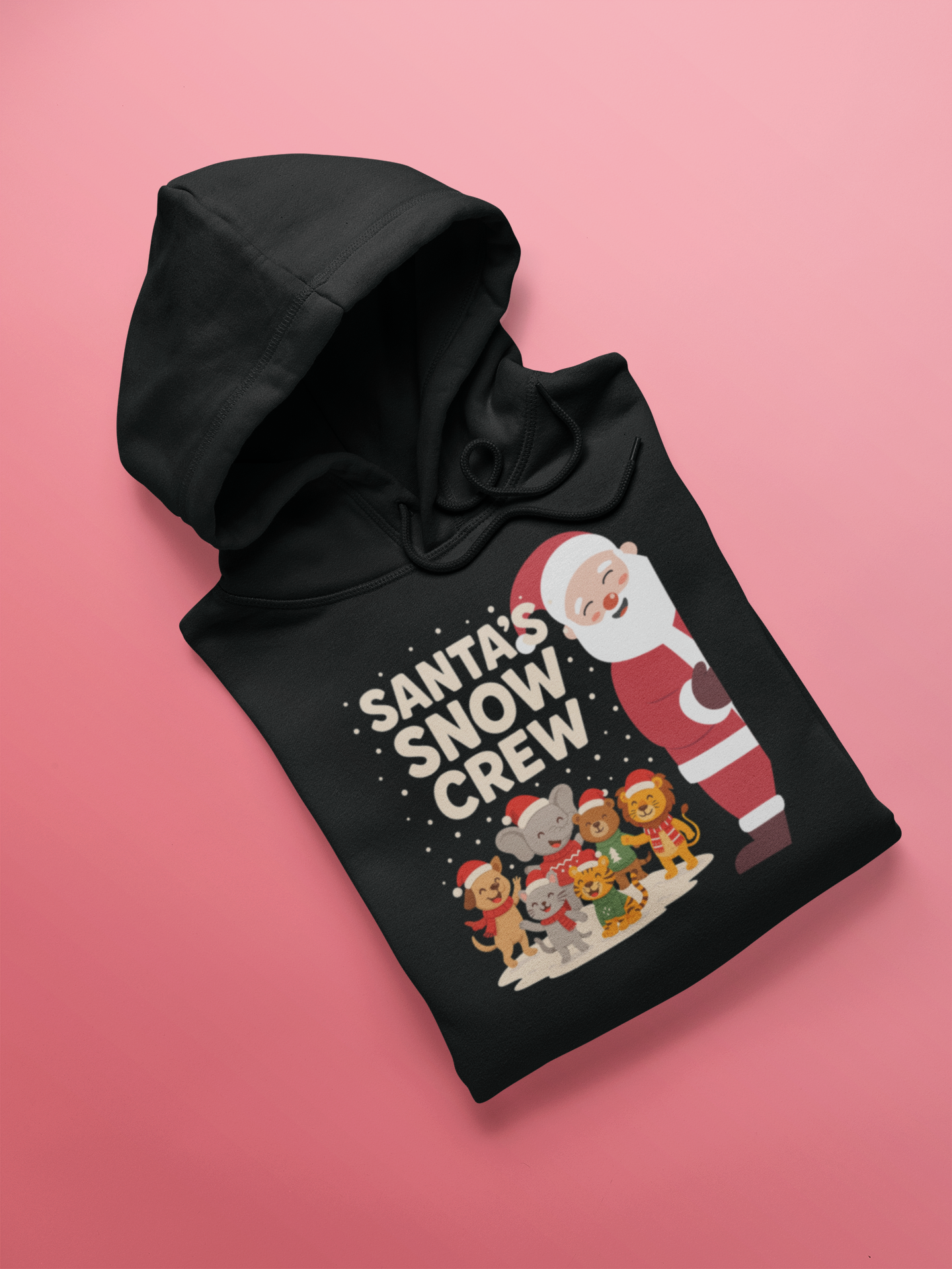 Unisex Kids Hoodie Santa's Snow Crew Black Adventure Hiking Camping Camper Van Beach Cruise Vacation Road Trip Wildlife Safari Wanderlust Explorer Nature Lover Mountain Outdoor Adventure Travel Vacation Camping Campfire Graphic Quote T shirt