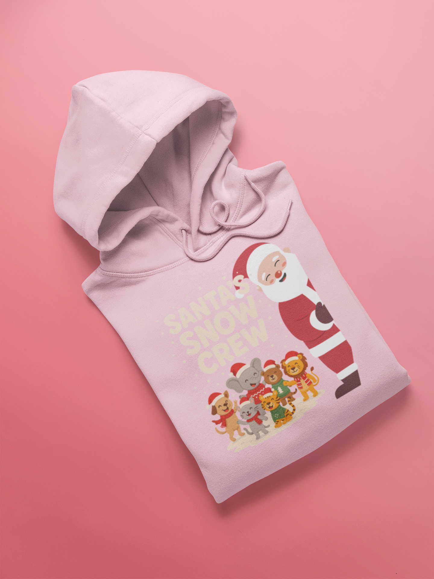 Unisex Kids Hoodie Santa's Snow Crew Pink Adventure Hiking Camping Camper Van Beach Cruise Vacation Road Trip Wildlife Safari Wanderlust Explorer Nature Lover Mountain Outdoor Adventure Travel Vacation Camping Campfire Graphic Quote T shirt