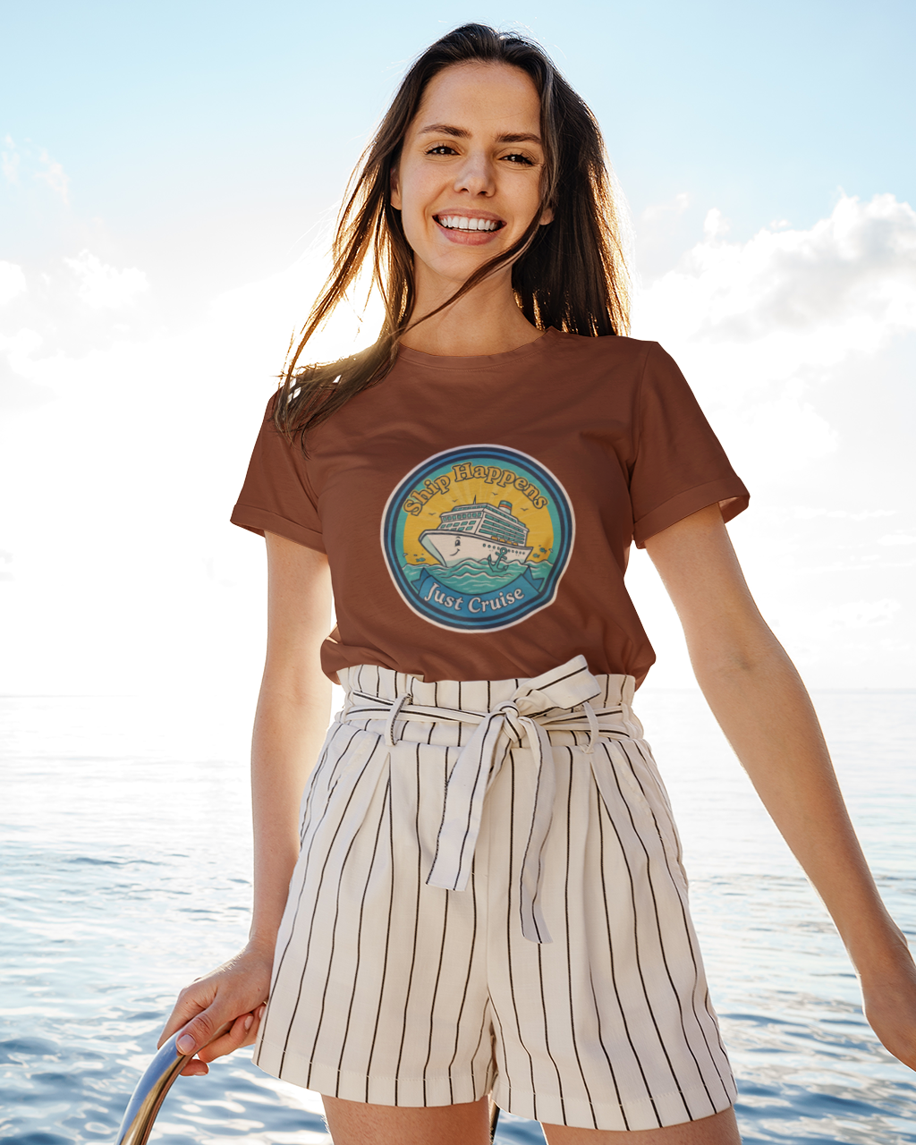 Unisex Ship Happens - Cruise Vacation Cotton T shirt