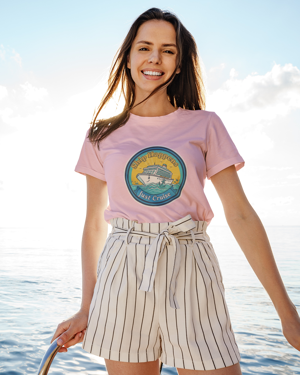 Unisex Ship Happens - Cruise Vacation Cotton T shirt