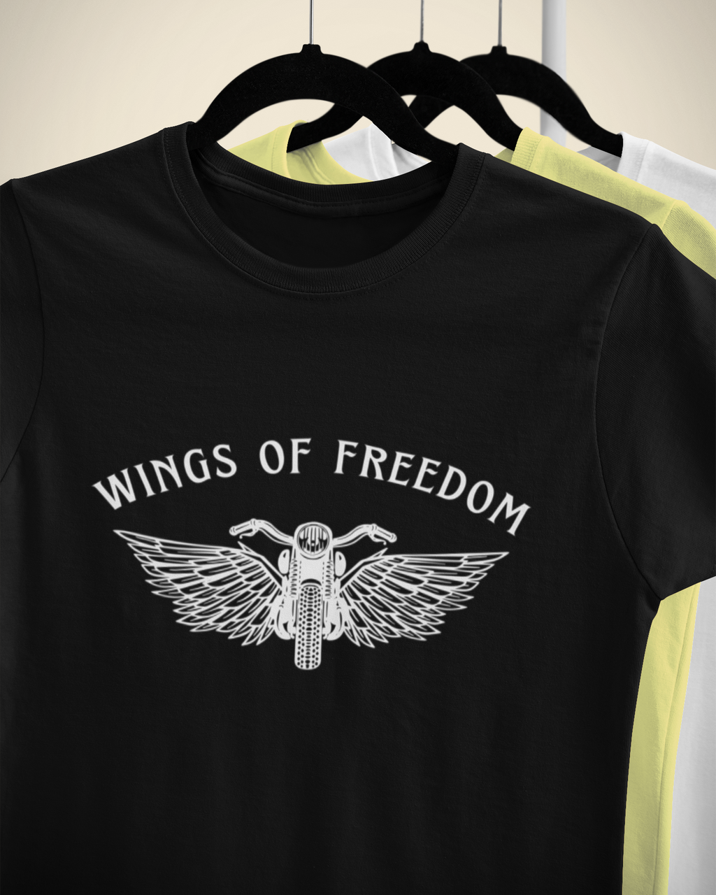 Unisex Wings of freedom - Biker Cotton T shirt