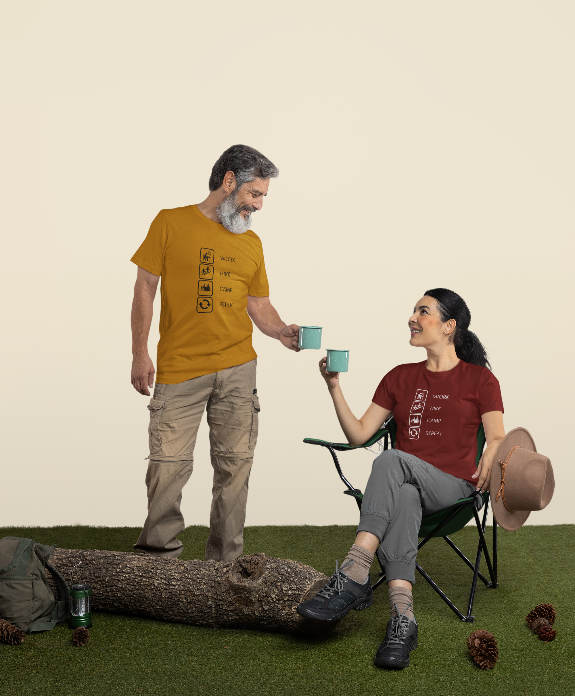 Unisex Work Hike Camp Cotton T-Shirt