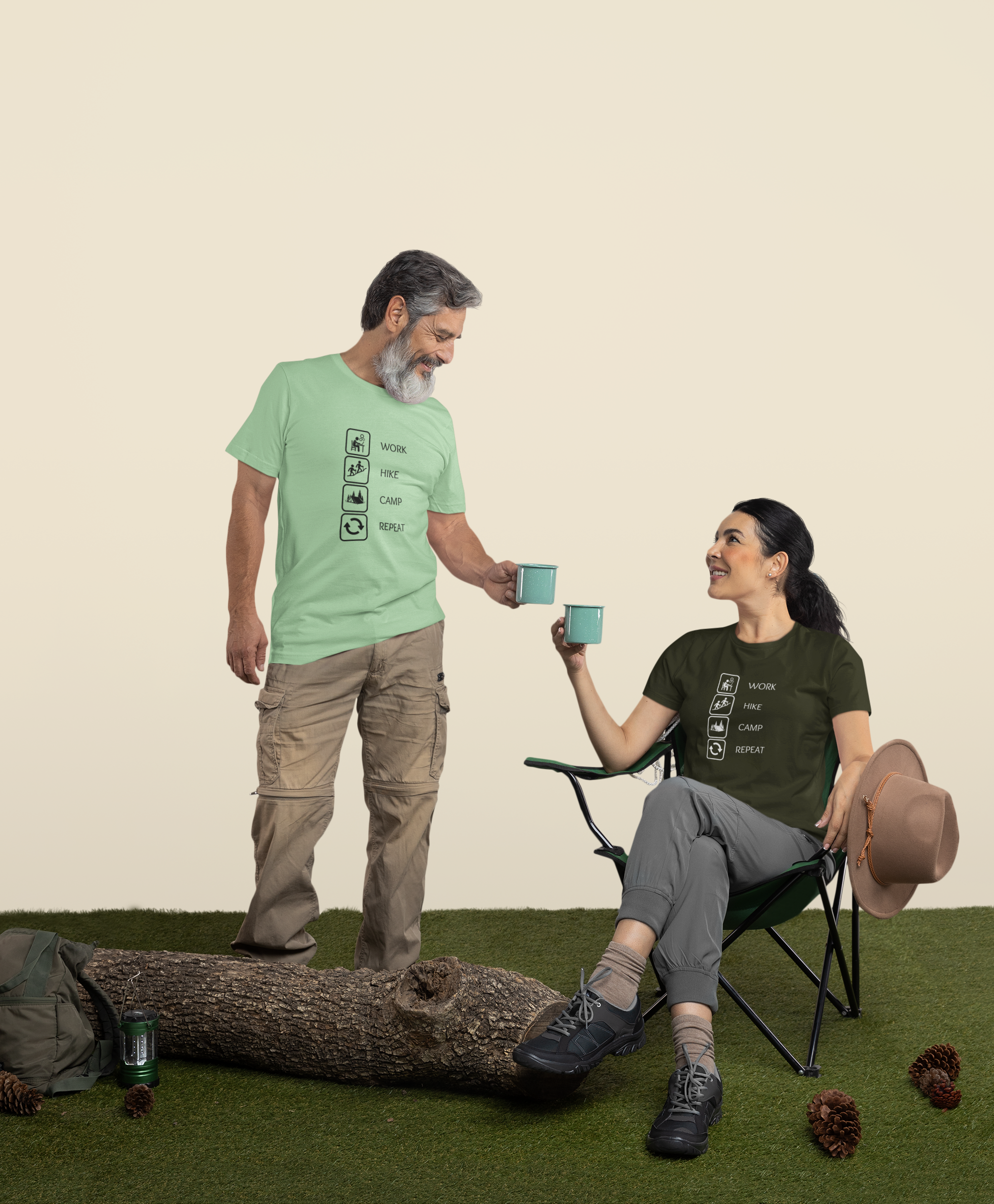 Unisex Work Hike Camp Cotton T-Shirt