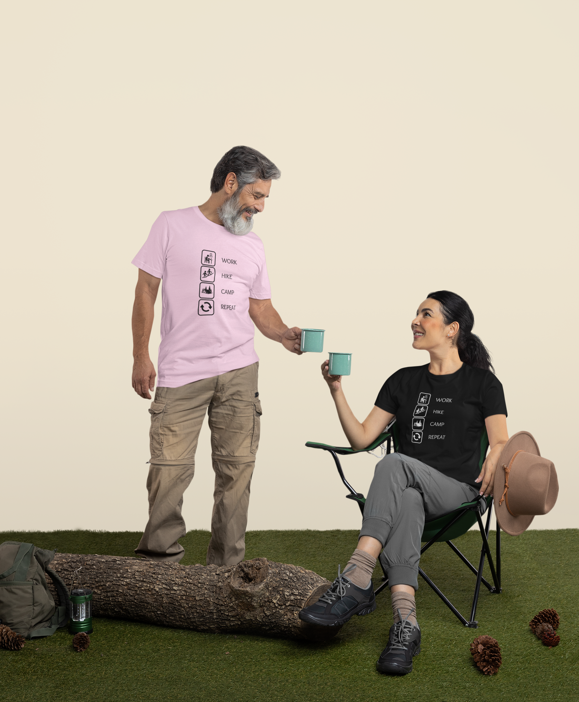 Unisex Work Hike Camp Cotton T-Shirt