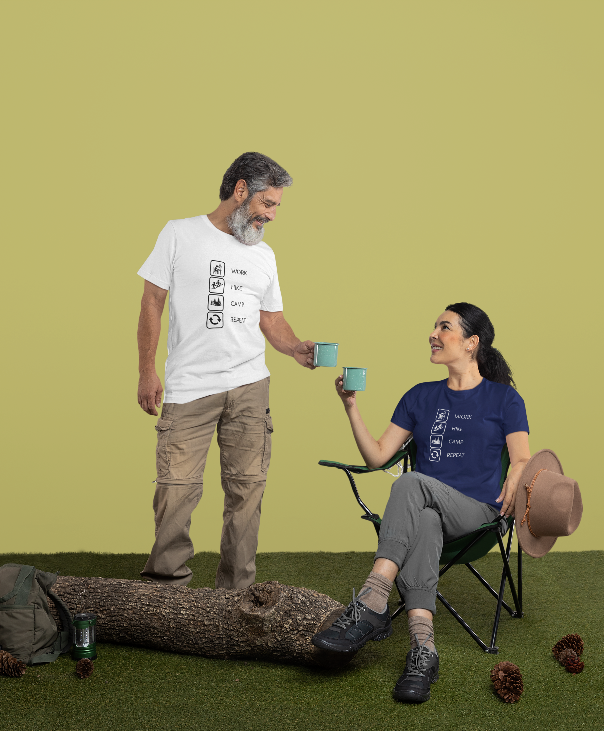 Unisex Work Hike Camp Cotton T-Shirt