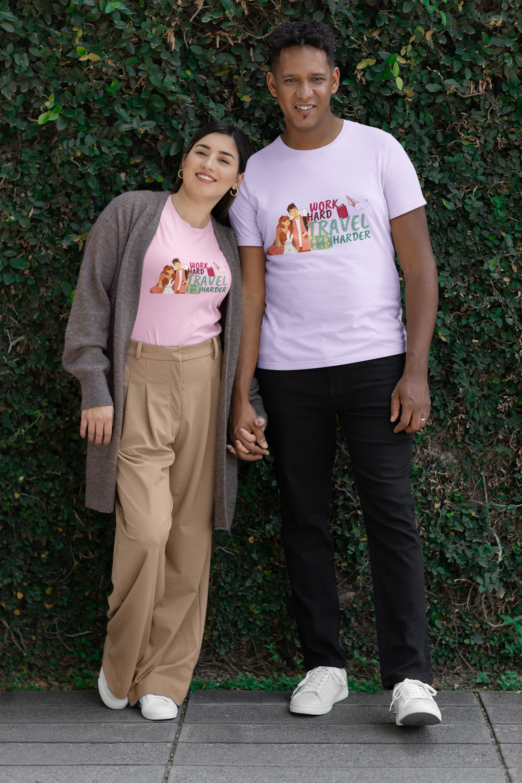 Unisex Work Hard Travel Harder Cotton T-Shirt