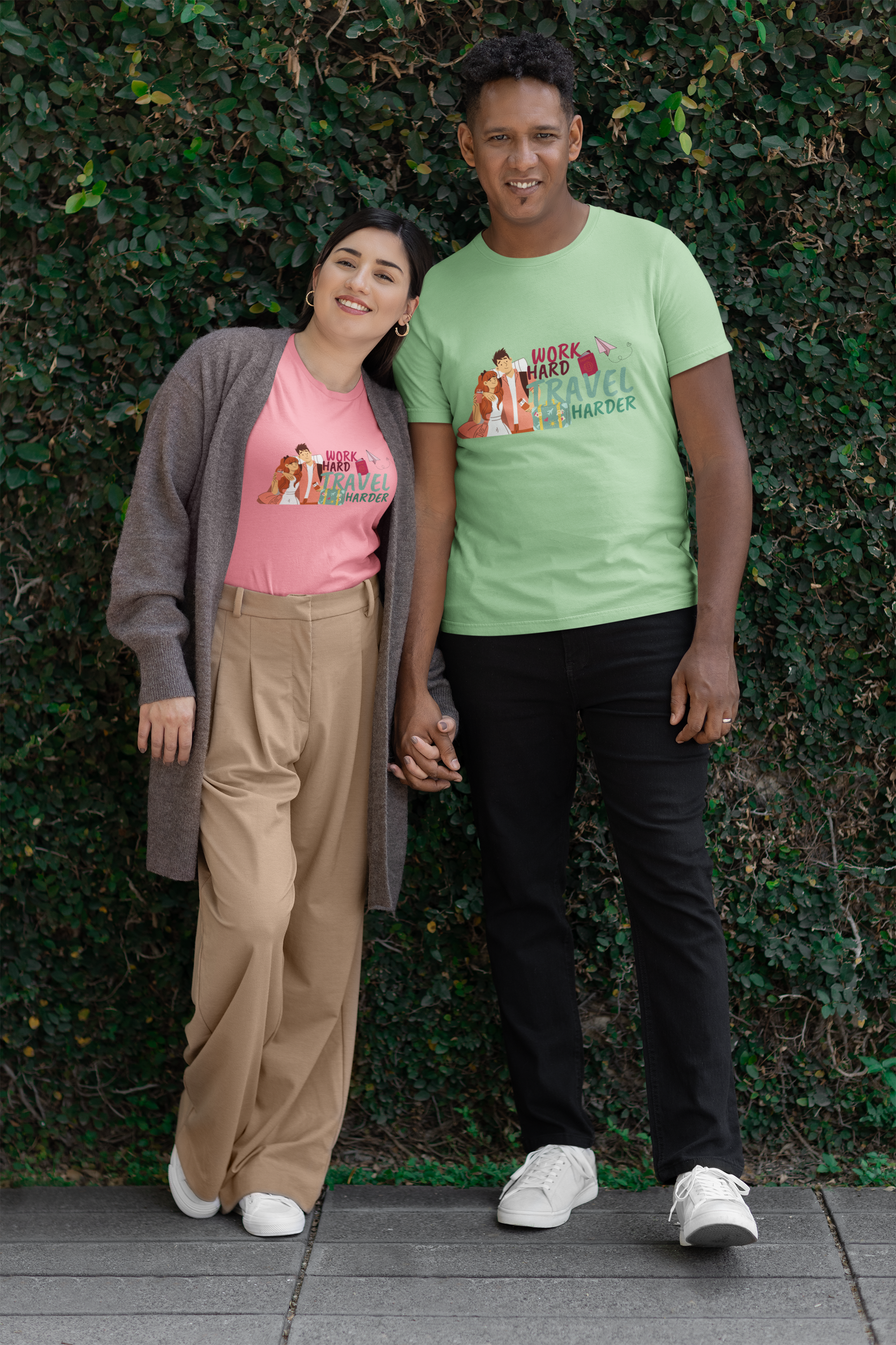 Unisex Work Hard Travel Harder Cotton T-Shirt