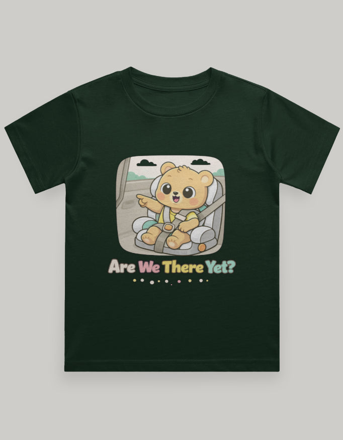 Are We There Yet Kids Travel T Shirt Bottle Green Adventure Hiking Camping Camper Van Beach Cruise Vacation Road Trip Wildlife Safari Wanderlust Explorer Nature Lover Mountain Outdoor Adventure Travel Vacation Camping Campfire Graphic Quote T shirt