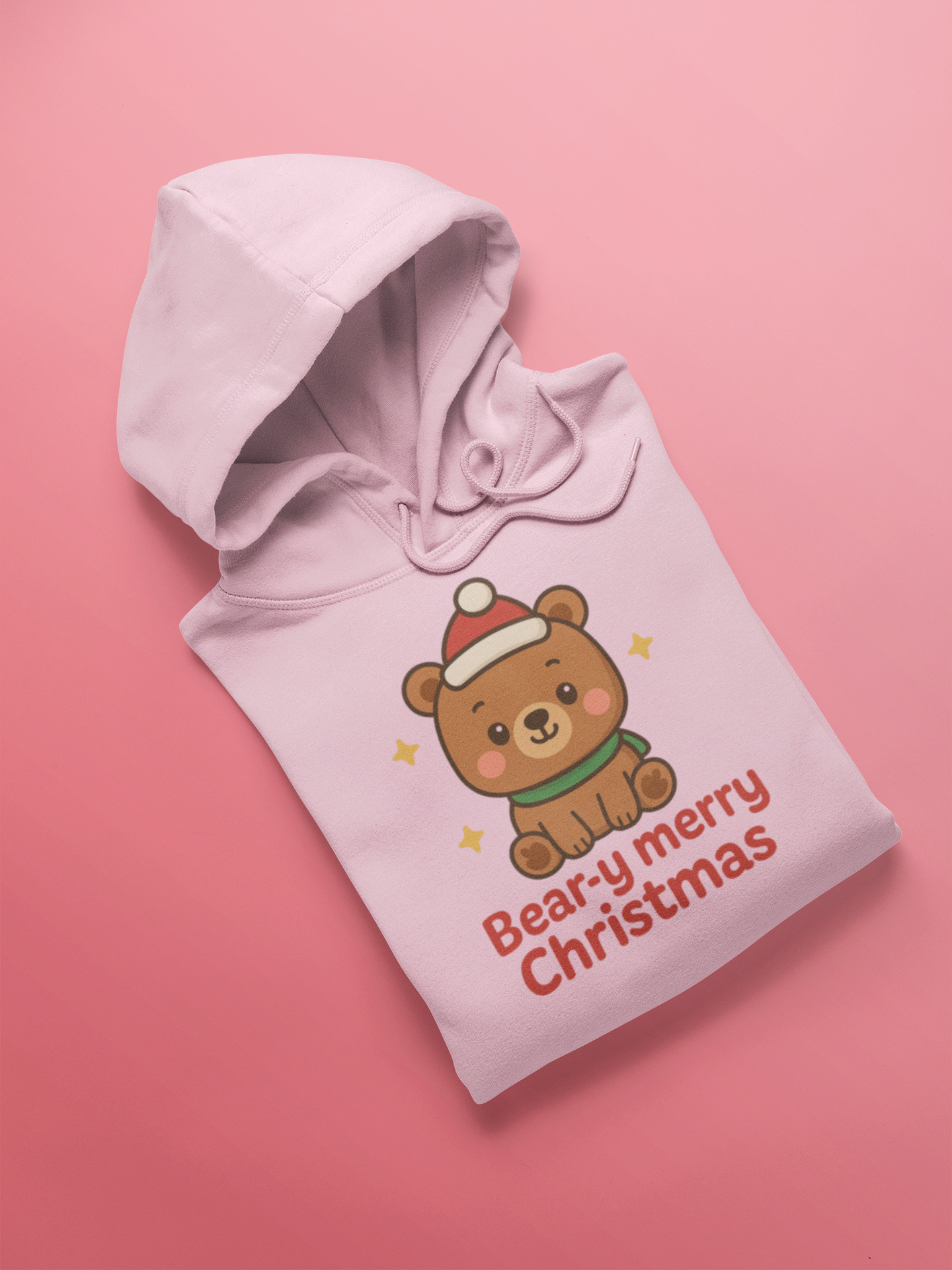 Unisex Kids Hoodie Bear'y Merry Christmas Pink Adventure Hiking Camping Camper Van Beach Cruise Vacation Road Trip Wildlife Safari Wanderlust Explorer Nature Lover Mountain Outdoor Adventure Travel Vacation Camping Campfire Graphic Quote T shirt