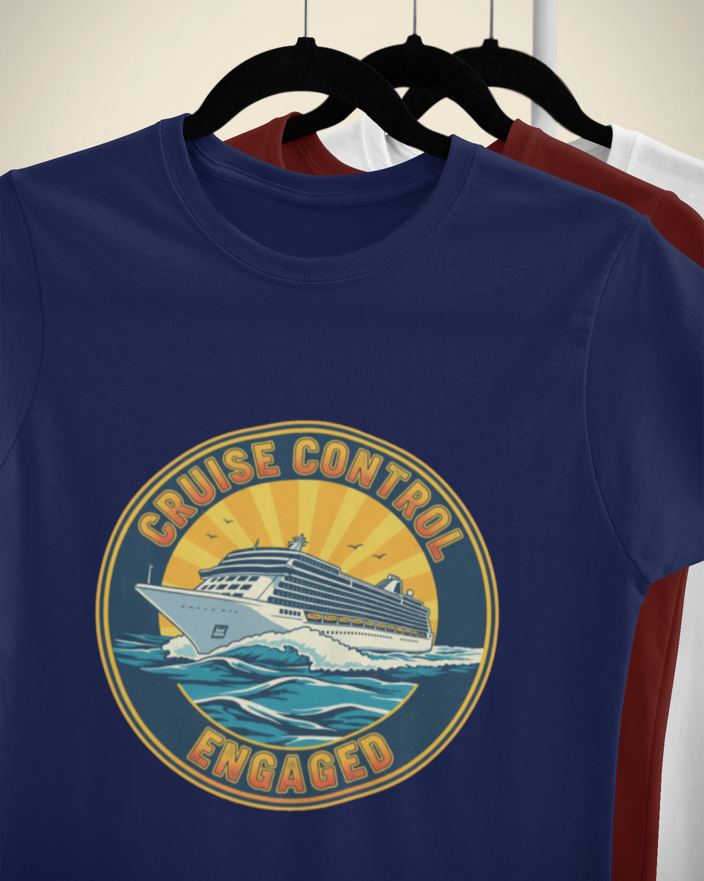 Unisex Cruise Control engaged - Cruise Vacation Cotton T shirt Adventure Hiking Camping Camper Van Beach Cruise Vacation Road Trip Wildlife Safari Wanderlust Explorer Nature Lover Mountain Outdoor Adventure Travel Vacation Camping Campfire Graphic Quote T shirt