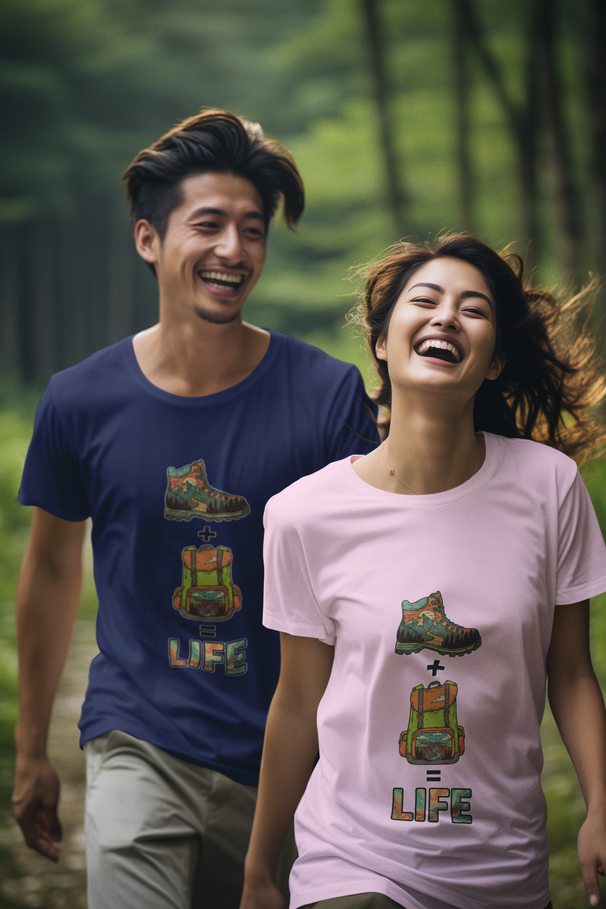 Unisex Shoes Bag-pack Life Hiking Camping Cotton T shirt