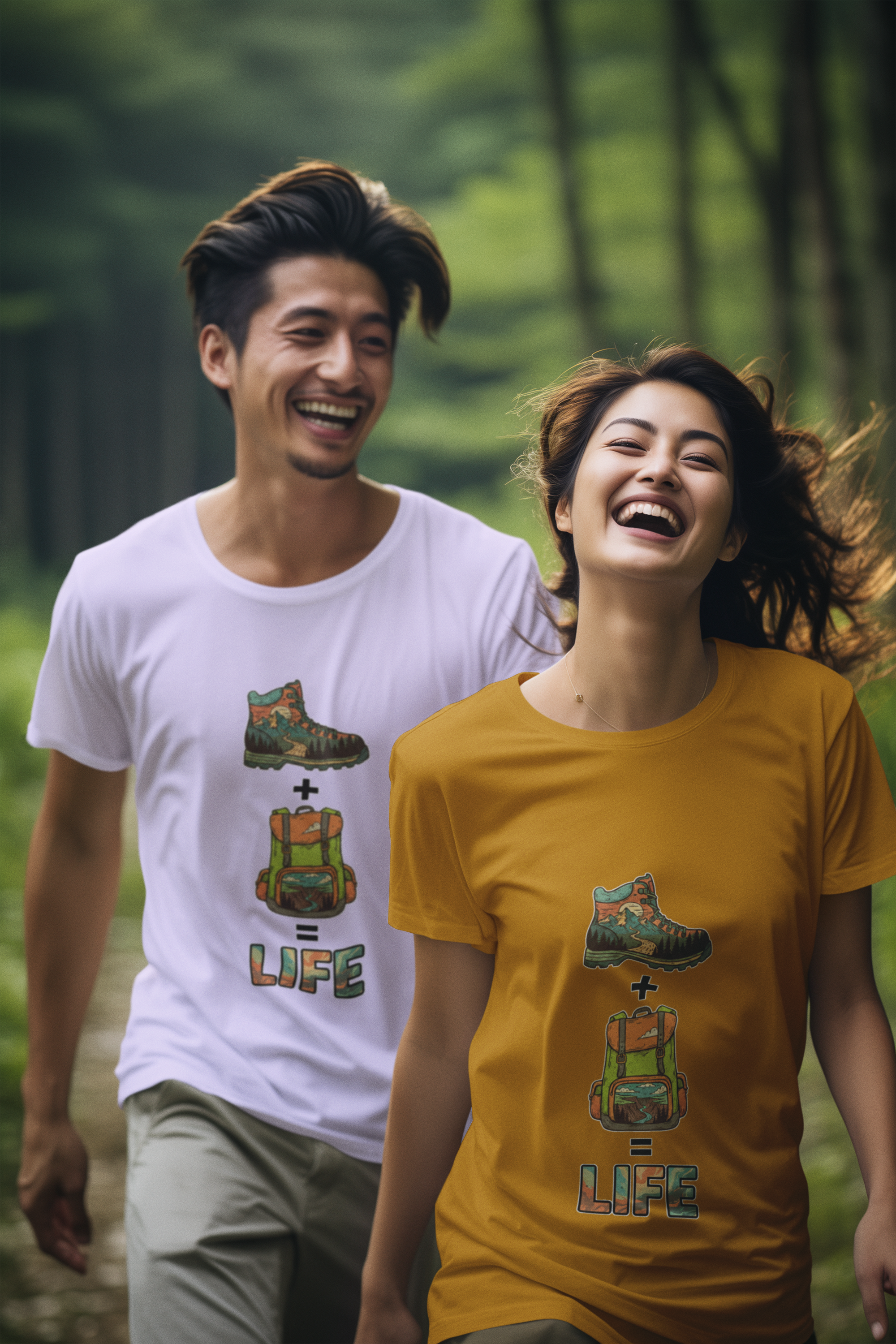 Unisex Shoes Bag-pack Life Hiking Camping Cotton T shirt