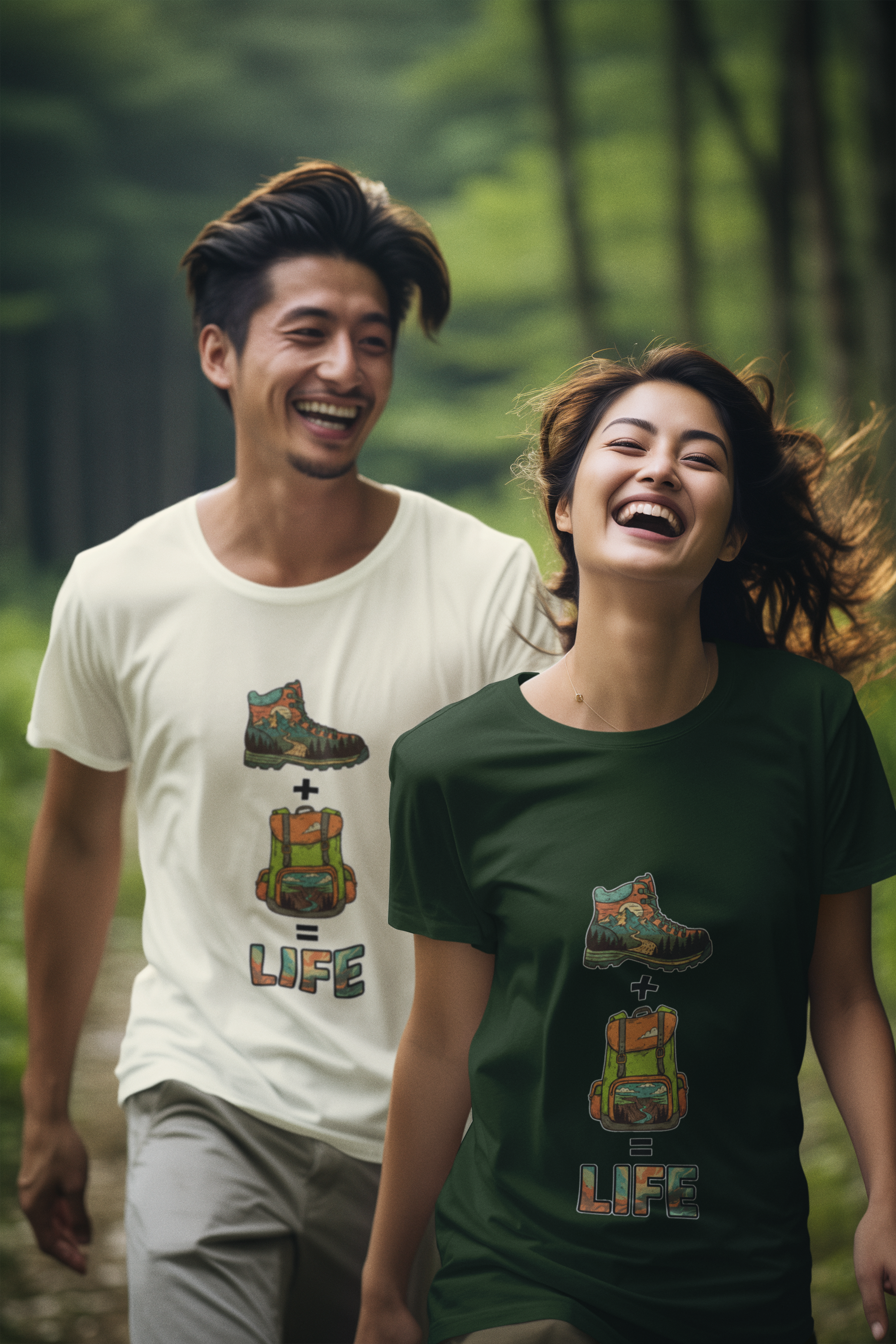 Unisex Shoes Bag-pack Life Hiking Camping Cotton T shirt