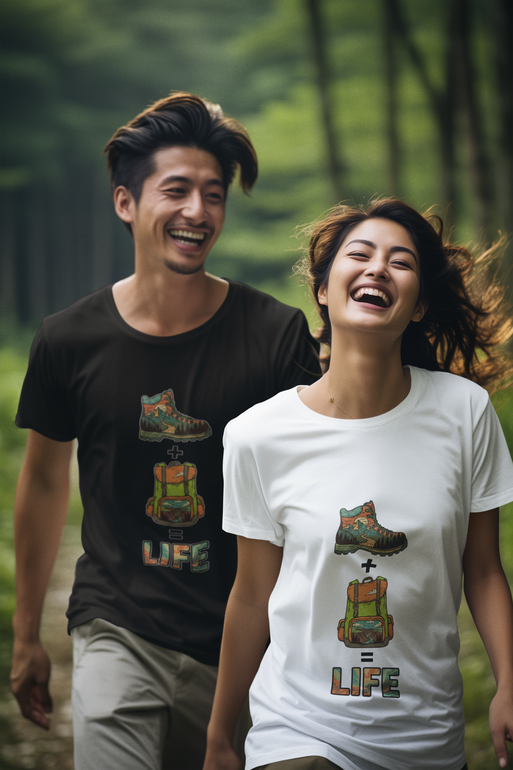 Unisex Shoes Bag-pack Life Hiking Camping Cotton T shirt