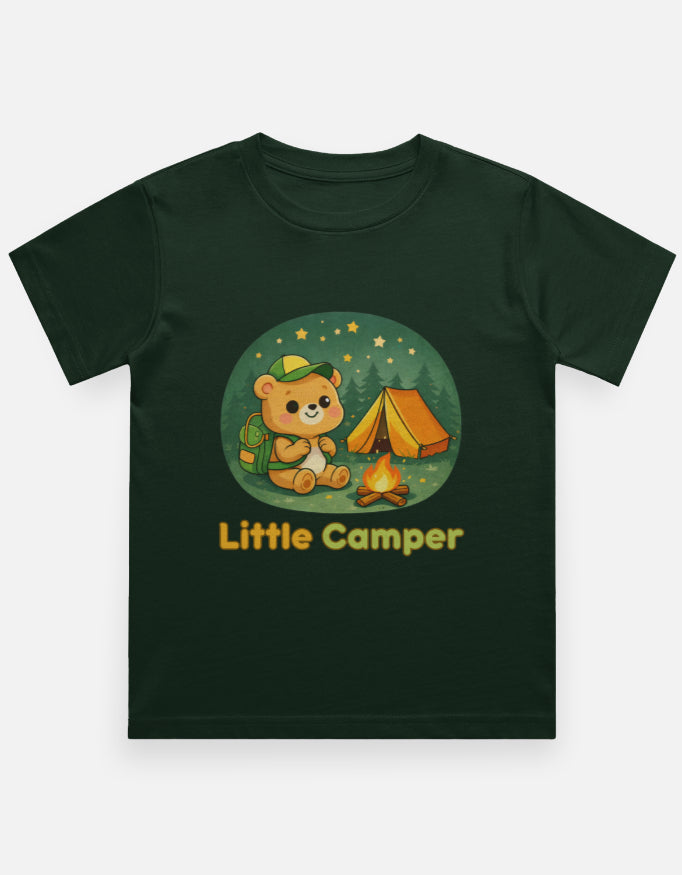Little Camper Kids Camping Travel T shirt Bottle Green Adventure Hiking Camping Camper Van Beach Cruise Vacation Road Trip Wildlife Safari Wanderlust Explorer Nature Lover Mountain Outdoor Adventure Travel Vacation Camping Campfire Graphic Quote T shirt