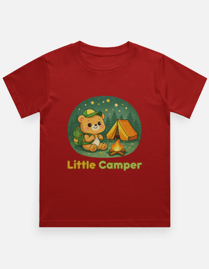Little Camper Kids Camping Travel T shirt Red Adventure Hiking Camping Camper Van Beach Cruise Vacation Road Trip Wildlife Safari Wanderlust Explorer Nature Lover Mountain Outdoor Adventure Travel Vacation Camping Campfire Graphic Quote T shirt