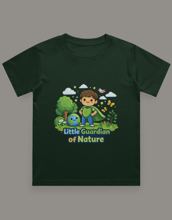 Little Guardian Of Nature Kids Travel T Shirt Bottle Green Adventure Hiking Camping Camper Van Beach Cruise Vacation Road Trip Wildlife Safari Wanderlust Explorer Nature Lover Mountain Outdoor Adventure Travel Vacation Camping Campfire Graphic Quote T shirt