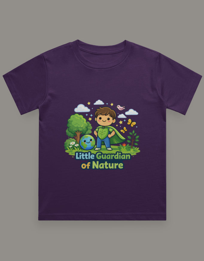 Little Guardian Of Nature Kids Travel T Shirt Purple Adventure Hiking Camping Camper Van Beach Cruise Vacation Road Trip Wildlife Safari Wanderlust Explorer Nature Lover Mountain Outdoor Adventure Travel Vacation Camping Campfire Graphic Quote T shirt