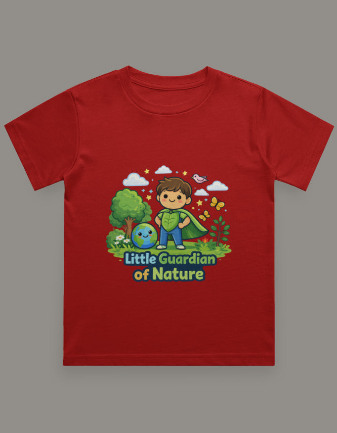 Little Guardian Of Nature Kids Travel T Shirt Red Adventure Hiking Camping Camper Van Beach Cruise Vacation Road Trip Wildlife Safari Wanderlust Explorer Nature Lover Mountain Outdoor Adventure Travel Vacation Camping Campfire Graphic Quote T shirt