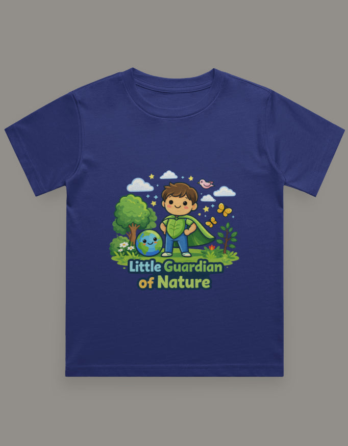 Little Guardian Of Nature Kids Travel T Shirt Royal Blue Adventure Hiking Camping Camper Van Beach Cruise Vacation Road Trip Wildlife Safari Wanderlust Explorer Nature Lover Mountain Outdoor Adventure Travel Vacation Camping Campfire Graphic Quote T shirt