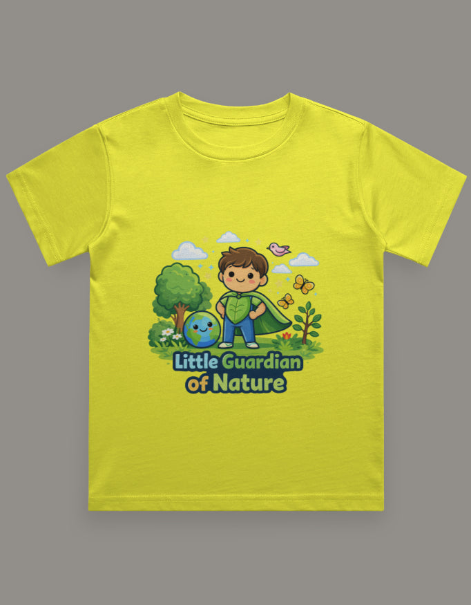Little Guardian Of Nature Kids Travel T Shirt Yellow Adventure Hiking Camping Camper Van Beach Cruise Vacation Road Trip Wildlife Safari Wanderlust Explorer Nature Lover Mountain Outdoor Adventure Travel Vacation Camping Campfire Graphic Quote T shirt