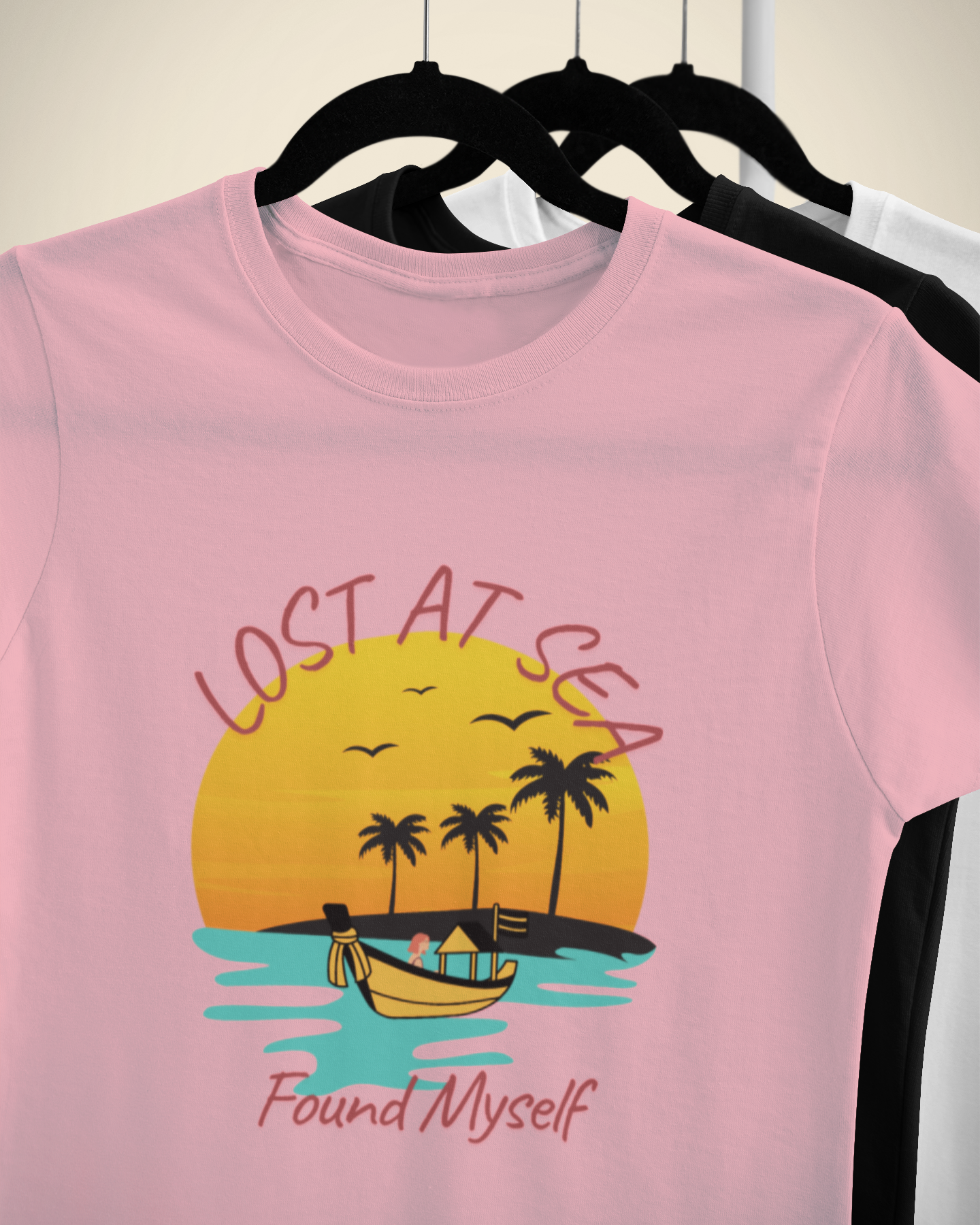 Unisex Lost At Sea Found Myself Beach Vacation Cotton T shirt