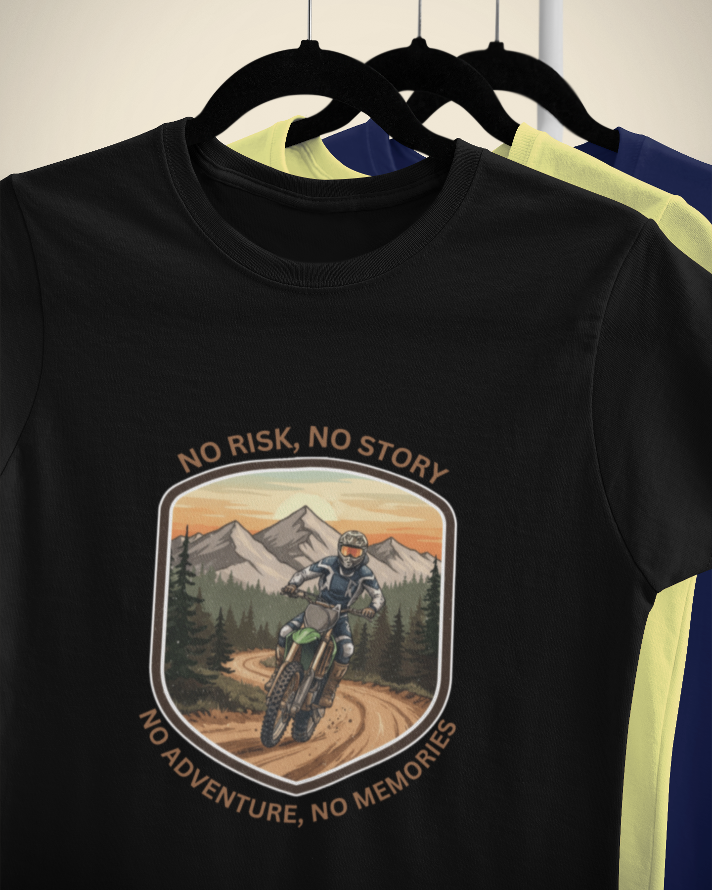 Unisex No Risk No Memories Bikers Cotton T-Shirt