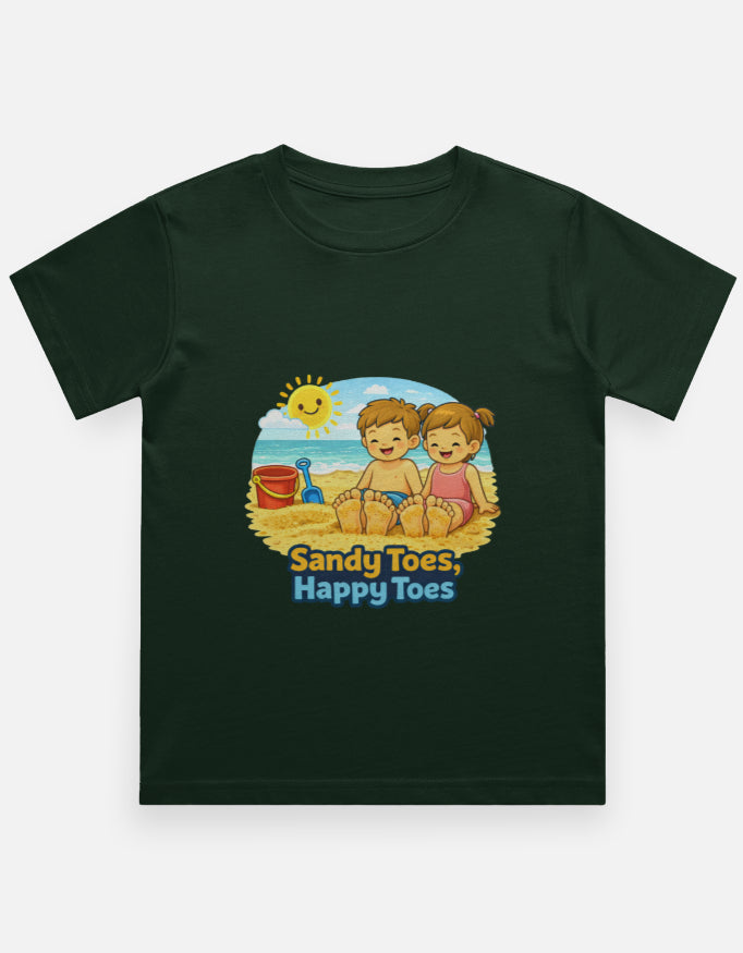 Sandy Toes Happy Toes Beach Travel t Shirt Bottle Green Adventure Hiking Camping Camper Van Beach Cruise Vacation Road Trip Wildlife Safari Wanderlust Explorer Nature Lover Mountain Outdoor Adventure Travel Vacation Camping Campfire Graphic Quote T shirt