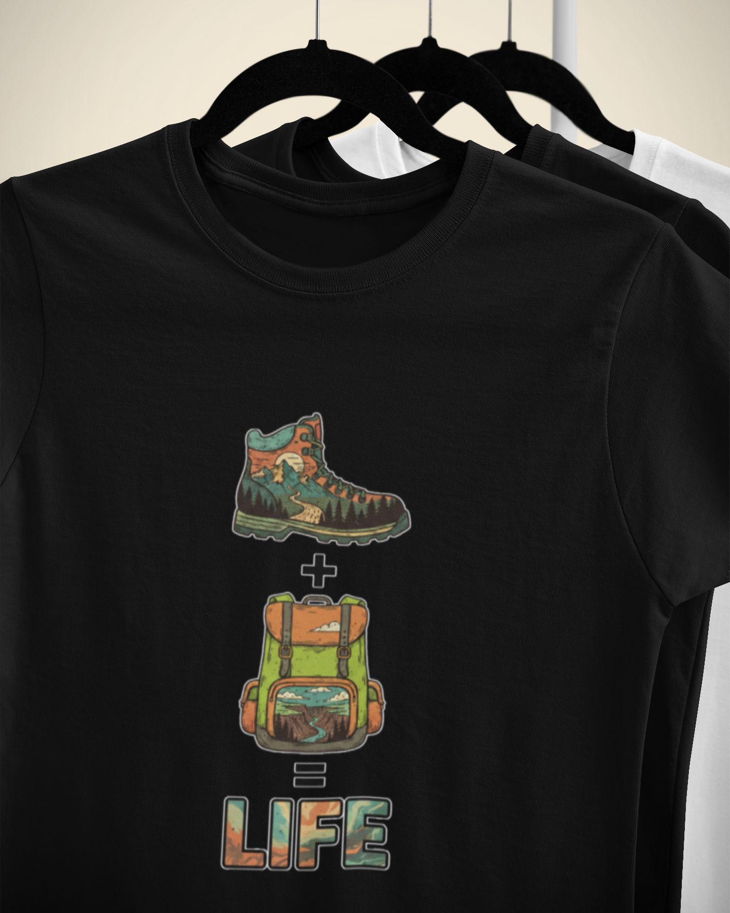 Unisex Shoes Bag-pack Life Hiking Camping Cotton T shirt