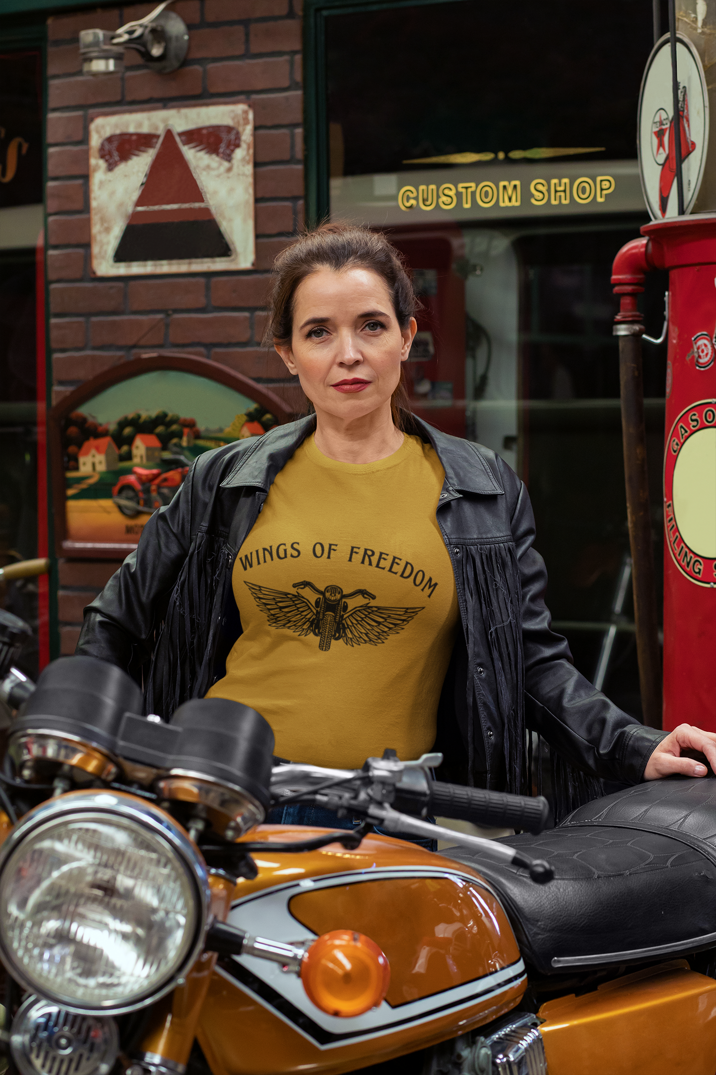 Unisex Wings of freedom - Biker Cotton T shirt