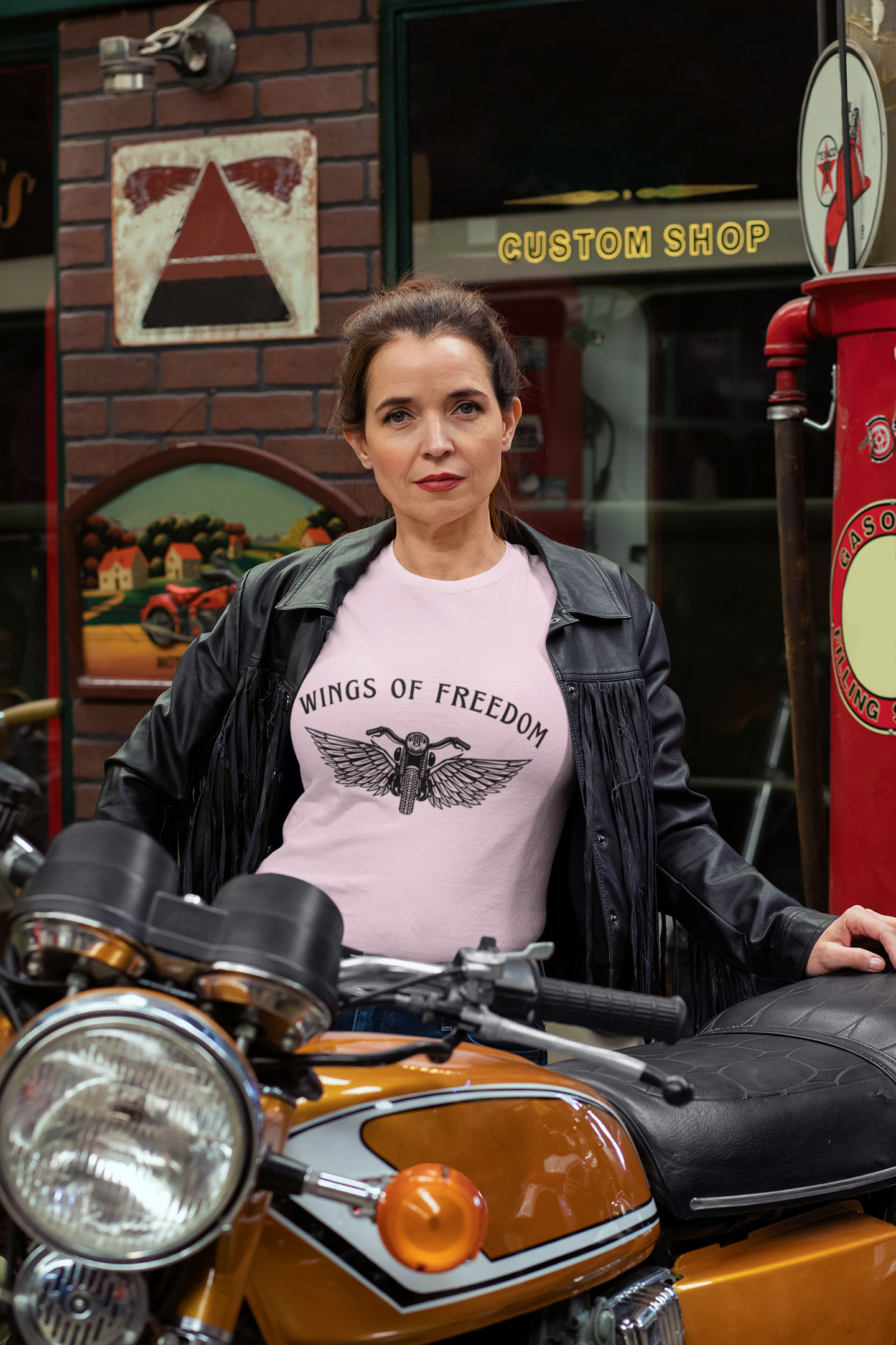 Unisex Wings of freedom - Biker Cotton T shirt