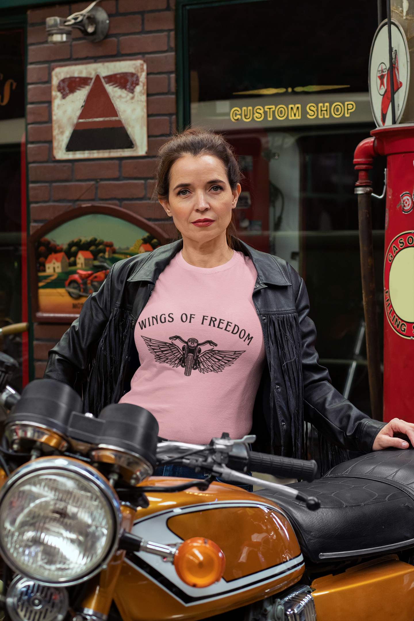 Unisex Wings of freedom - Biker Cotton T shirt