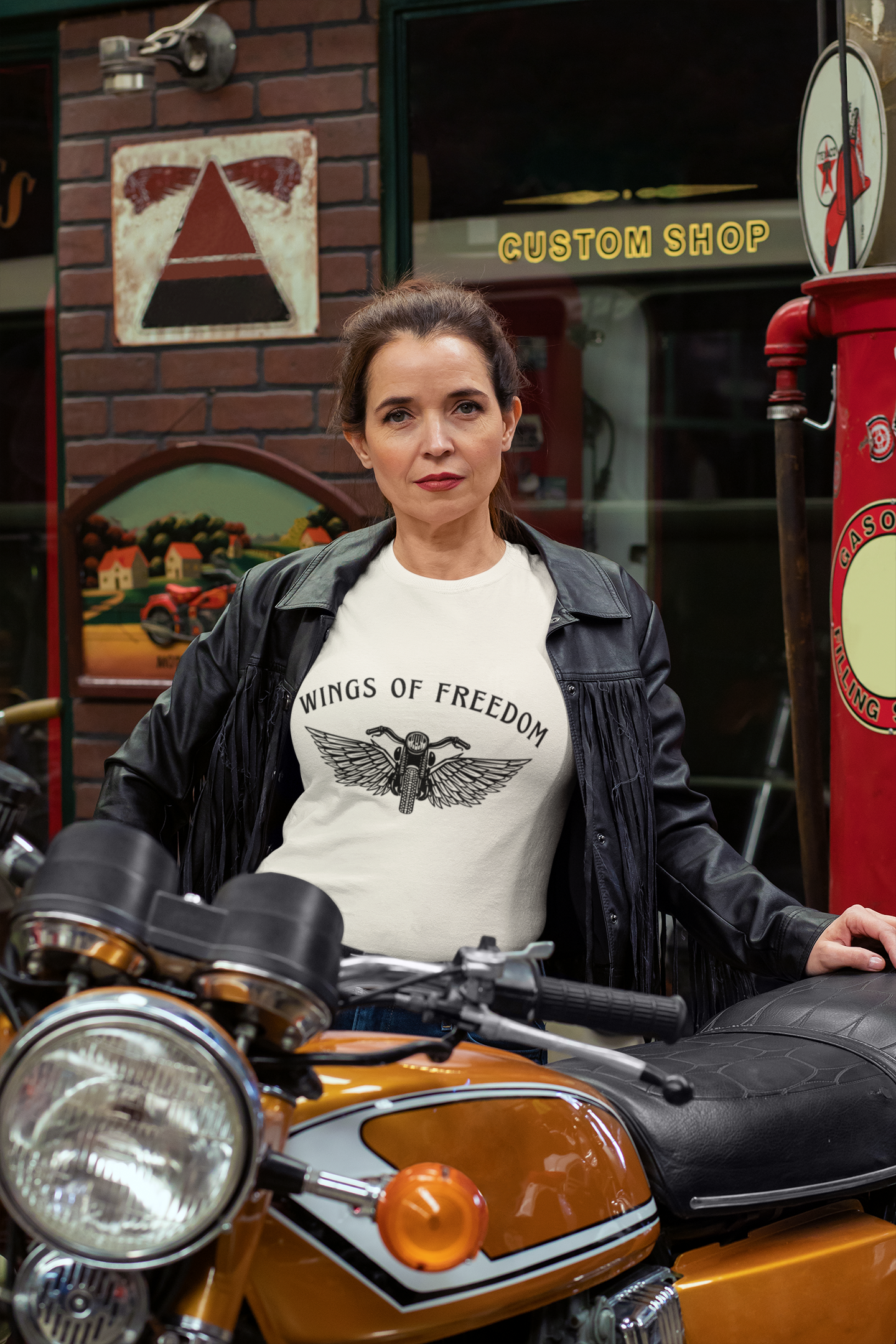 Unisex Wings of freedom - Biker Cotton T shirt