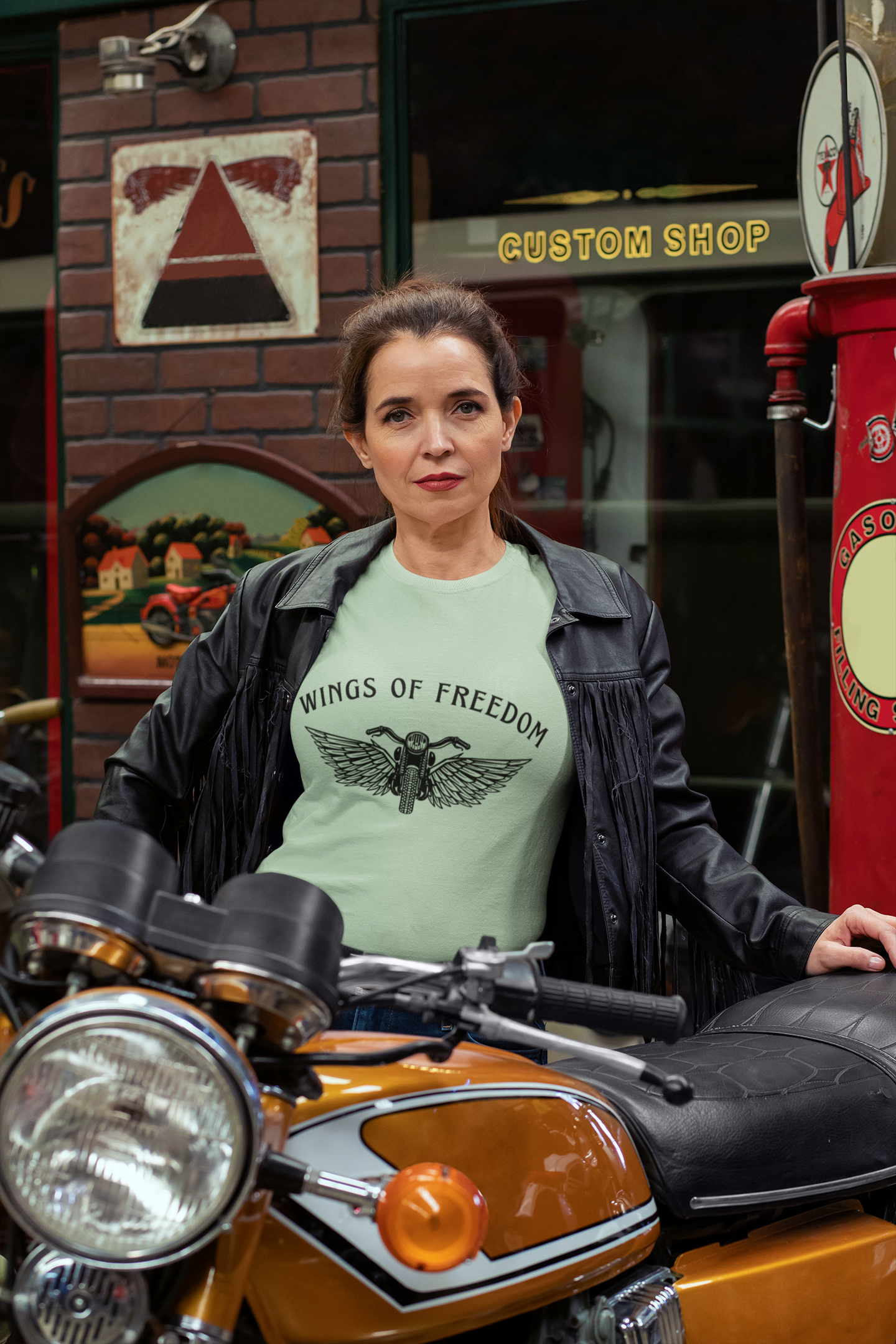Unisex Wings of freedom - Biker Cotton T shirt