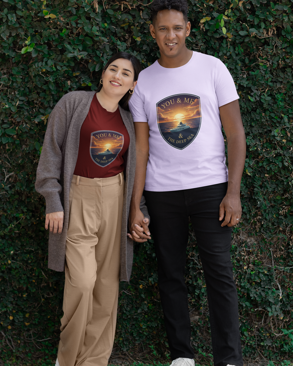 Unisex You and Me and The Deep Sea Cotton T shirt Lavender Adventure Hiking Camping Camper Van Beach Cruise Vacation Road Trip Wildlife Safari Wanderlust Explorer Nature Lover Mountain Outdoor Adventure Travel Vacation Camping Campfire Graphic Quote T shirt